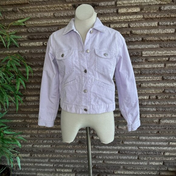 GAP for Good Lavender Purple Corduroy Trucker Jacket Size Small - Picture 11 of 12